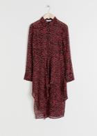 Other Stories Semi Sheer Printed Shirt Dress - Black