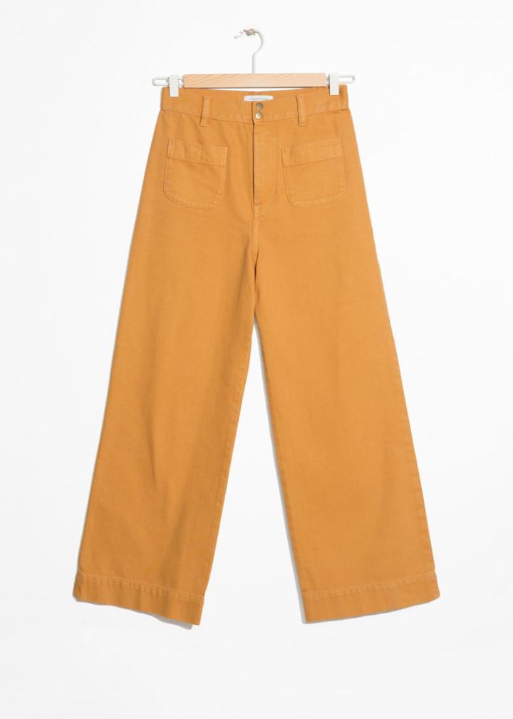 Other Stories High Waisted Twill Trousers - Yellow