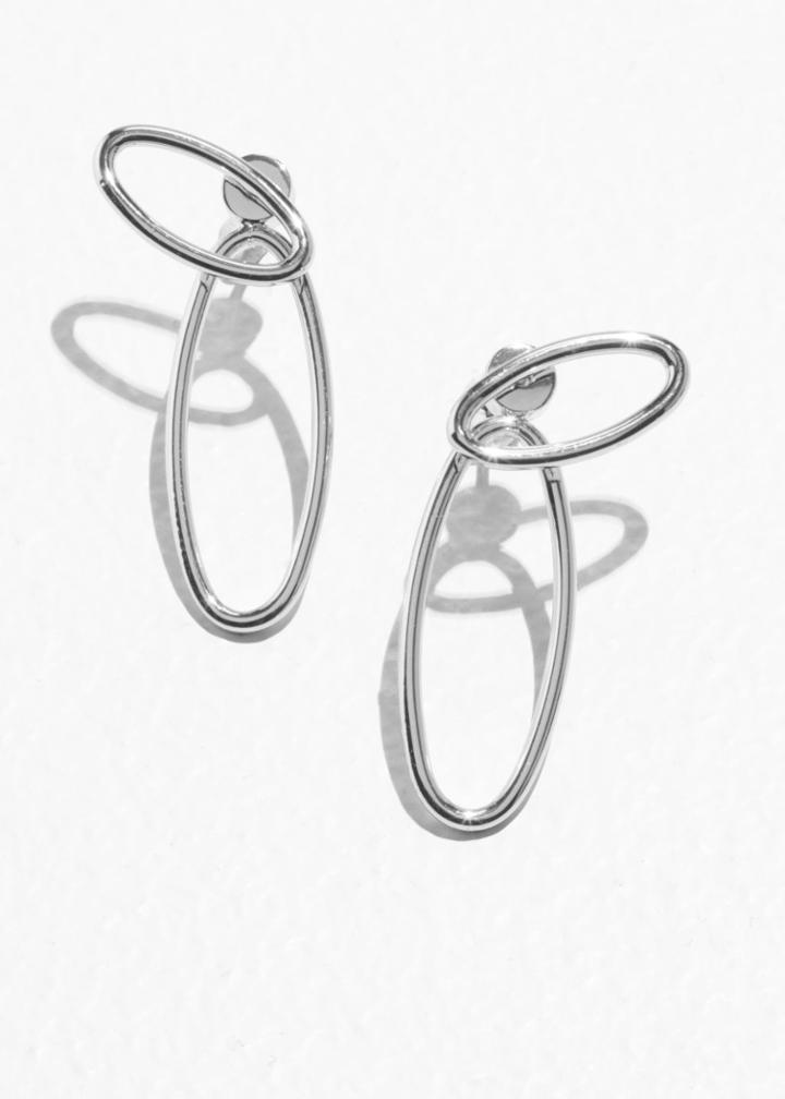 Other Stories Oval Ring Dangle Earrings - Silver