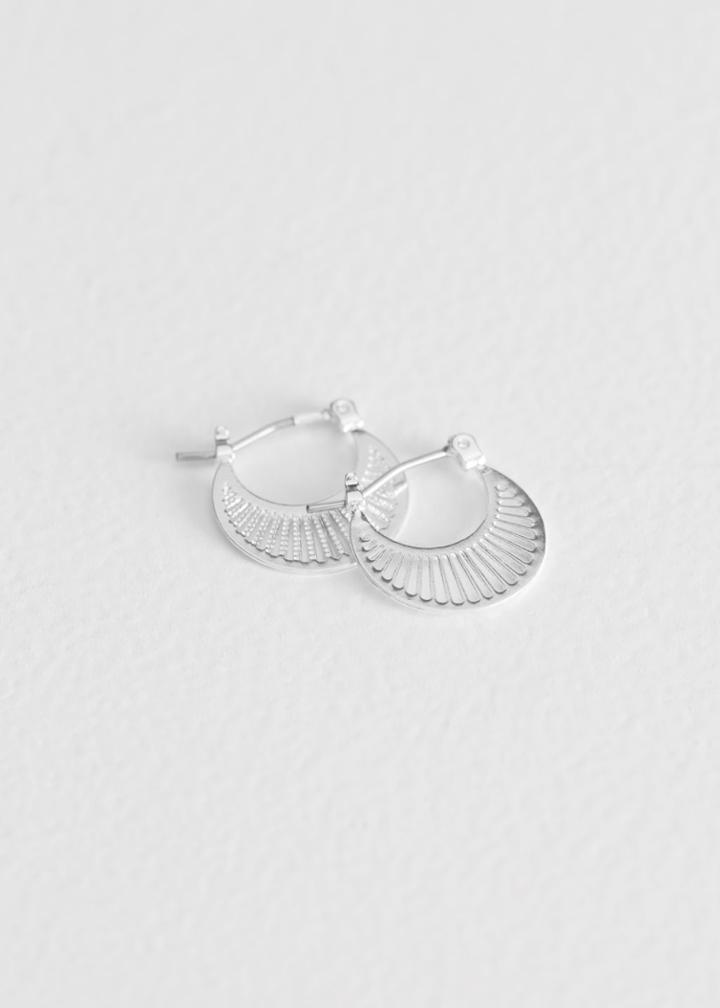Other Stories Ray Hoop Earrings - Silver