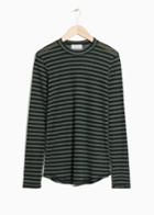 Other Stories Sheer Striped Top - Green