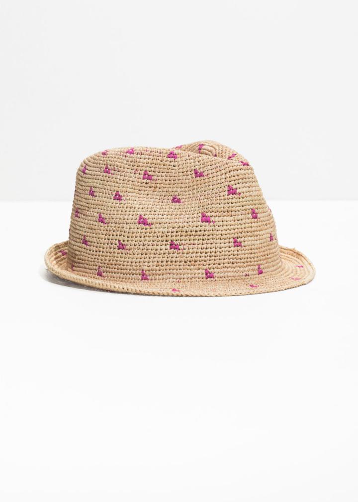 Other Stories Woven Straw Fedora - Purple