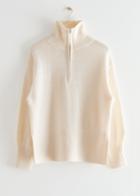 Other Stories Oversized Half-zip Sweater - White