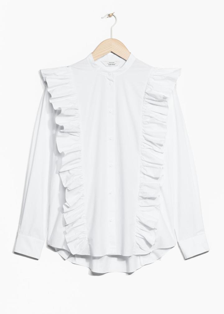 Other Stories Frills Blouse With Button Closure - White