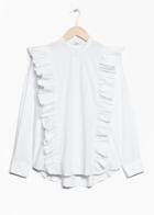 Other Stories Frills Blouse With Button Closure - White