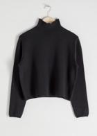 Other Stories Cropped Relaxed Fit Turtleneck - Black