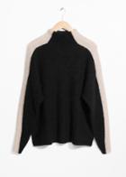 Other Stories Contrasting Racer Stripe Sweater - Black