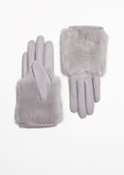 Other Stories Faux Fur Leather Gloves
