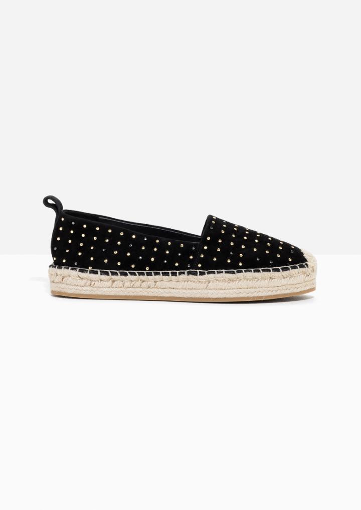 Other Stories Studded Suede Espadrilles