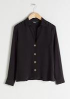 Other Stories Relaxed Fit Button Up - Black