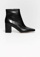 Other Stories Square Toe Leather Ankle Boots