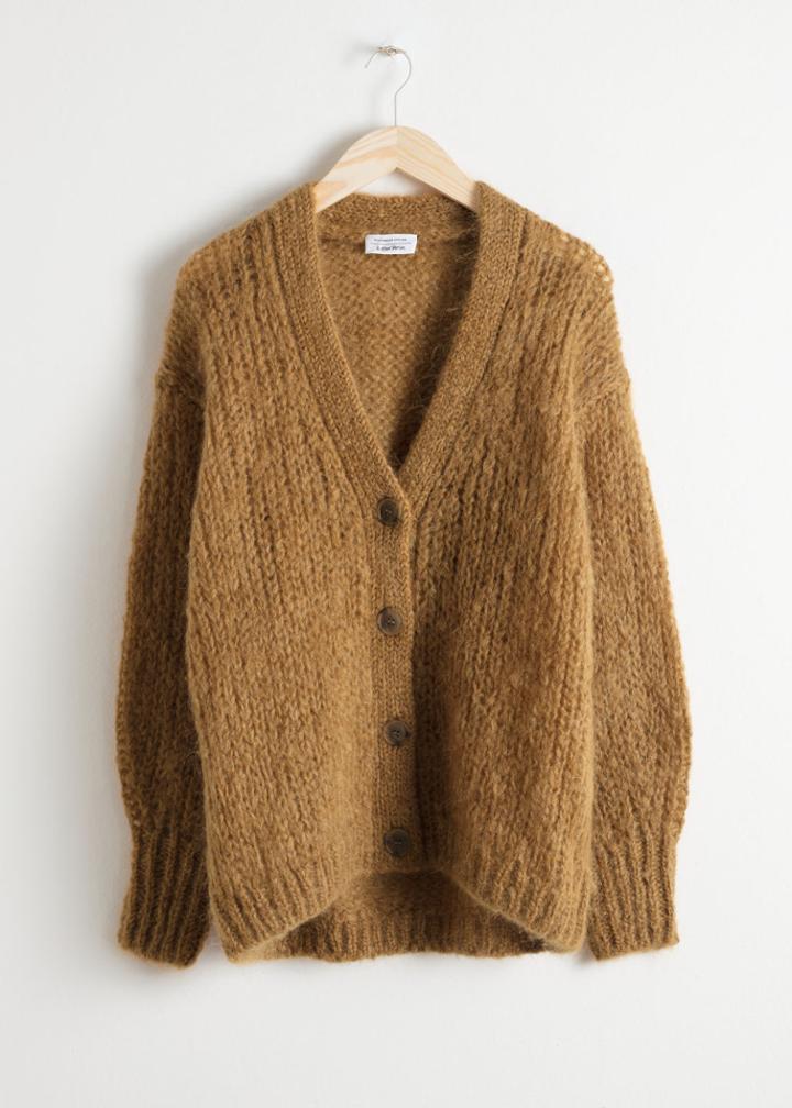 Other Stories Oversized V-neck Cardigan - Brown