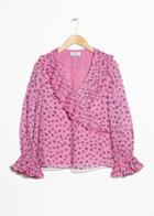 Other Stories Wrap Ruffle Blouse - Pink