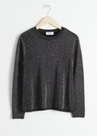 Other Stories Wool Blend Glitter Sweater - Silver