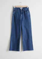 Other Stories Cropped Mid Rise Flared Jeans - Blue