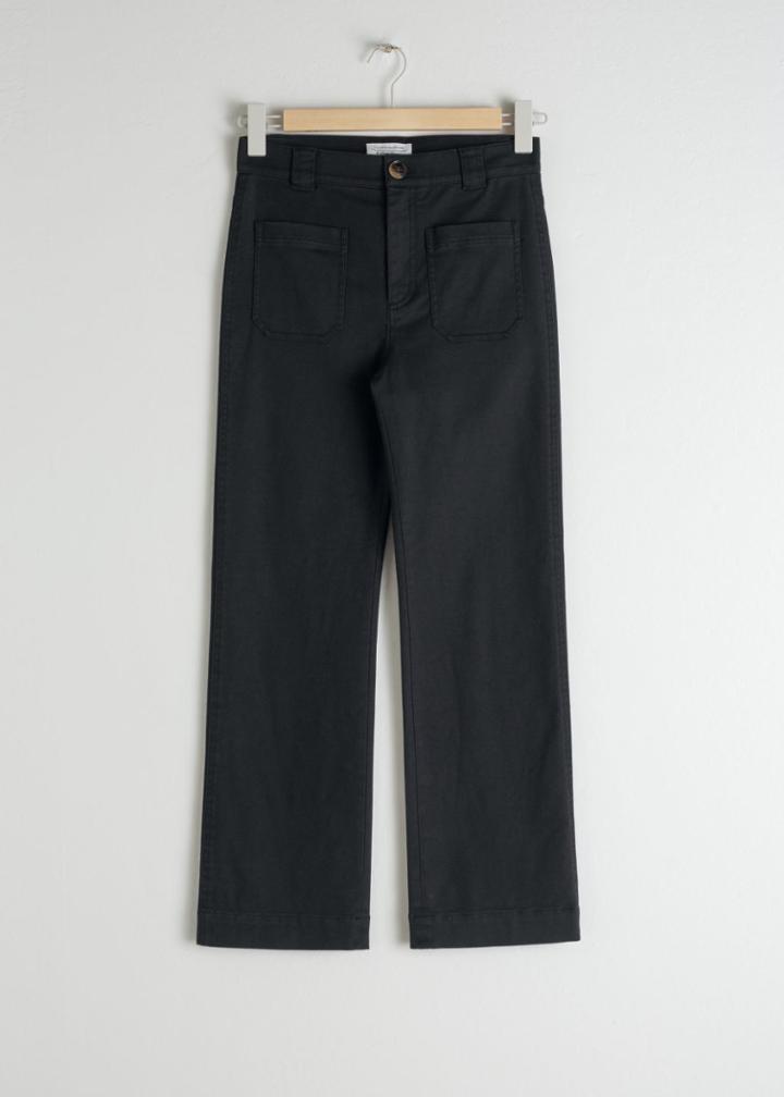 Other Stories Cotton Twill Blend Trousers - Black