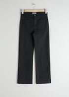 Other Stories Cotton Twill Blend Trousers - Black