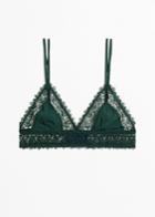 Other Stories Eyelash Lace Triangle Bralette - Green