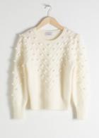 Other Stories Wool Blend Bobble Sweater - White
