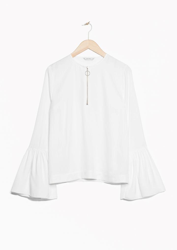 Other Stories Circular Flounce Satin Top