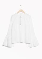 Other Stories Circular Flounce Satin Top