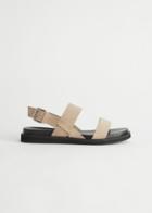 Other Stories Diagonal Slingback Leather Sandals - Beige