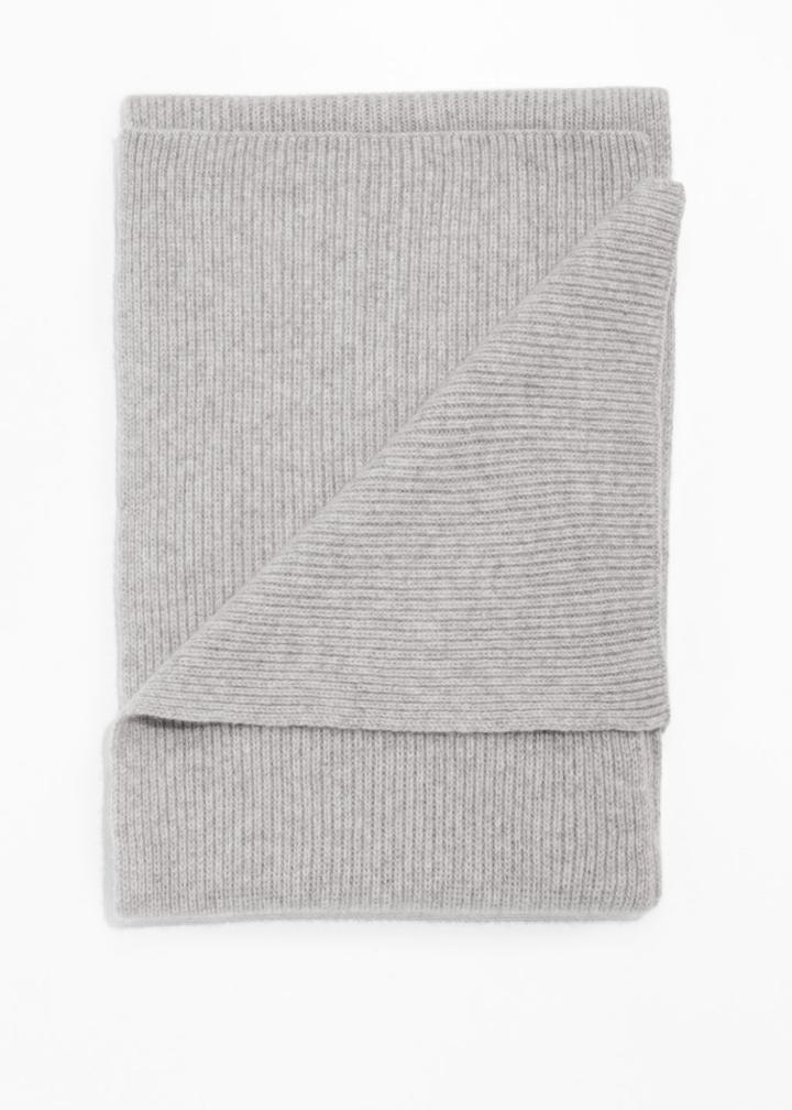 Other Stories Ribbed Cashmere Scarf - Grey