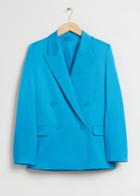 Other Stories Tailored Double-breasted Blazer - Blue