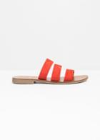 Other Stories Trio Suede Strap Sandals - Red