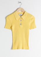 Other Stories Knit Polo Top - Yellow