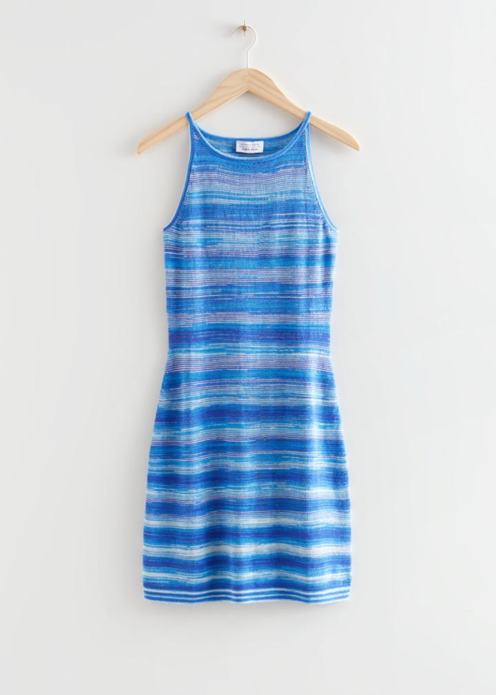 Other Stories Cut-out Back Mini Dress - Blue