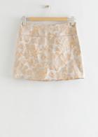 Other Stories Metallic Floral Jacquard Mini Skirt - Beige