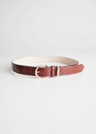 Other Stories Croco Leather Belt - Orange