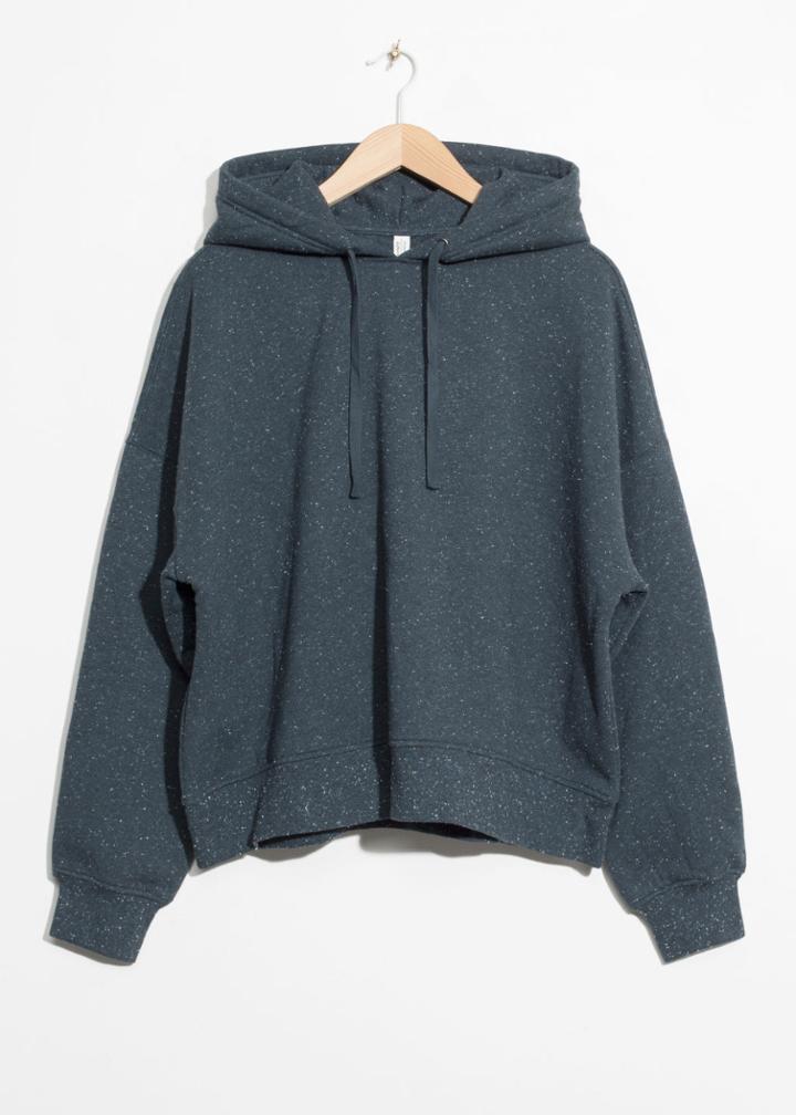 Other Stories Bird Sequin Hoodie - Blue