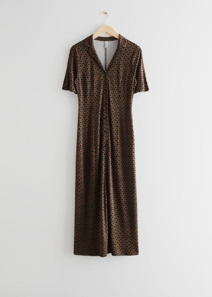 Other Stories Buttoned Midi Dress - Black