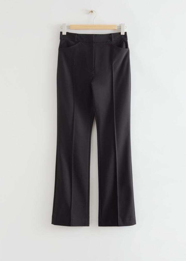 Other Stories Stretchy High Rise Trousers - Black