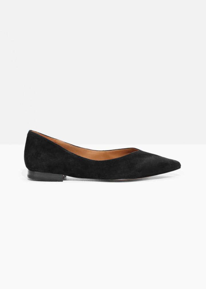 Other Stories Pointy Ballet Flats - Black