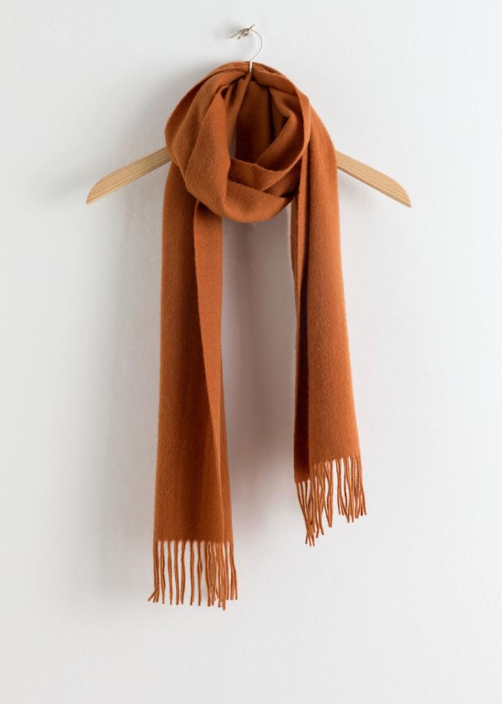 Other Stories Slim Wool Scarf - Orange