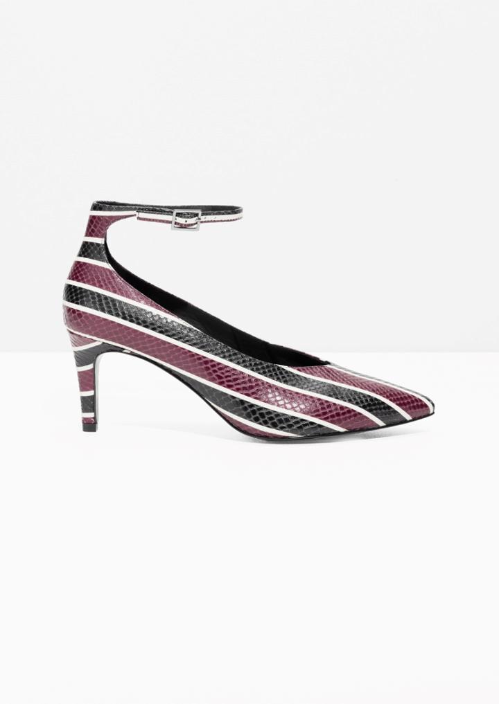 Other Stories Leather Ankle Strap Pumps
