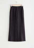Other Stories Flared Linen Trousers - Black