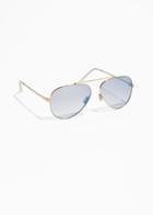 Other Stories Tinted Aviator Sunglasses - Blue