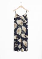 Other Stories Rose Print V-neck Dress