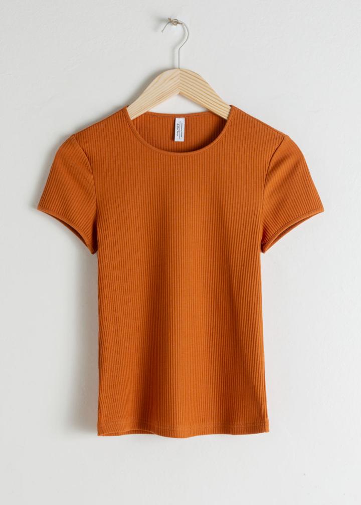 Other Stories Stretch Cotton Top - Orange