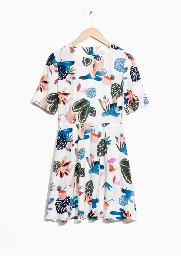 Other Stories Jungle Print Open Back Dress