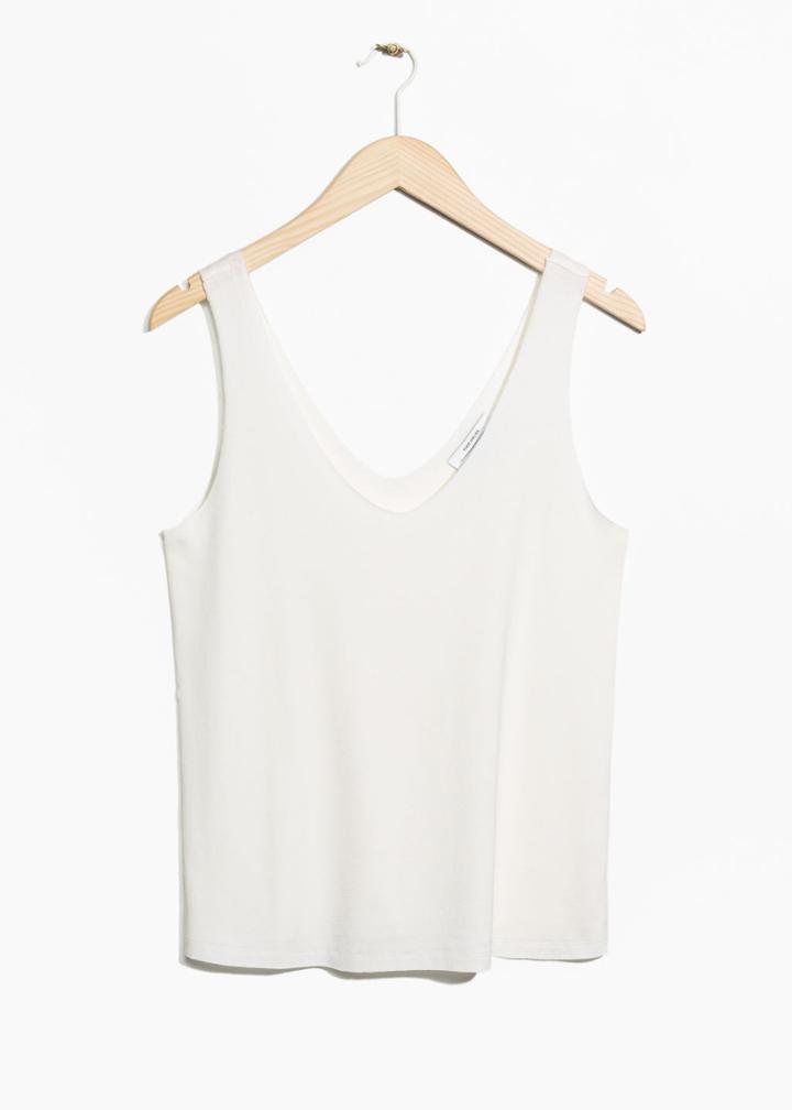Other Stories V-cut Top - White