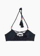 Other Stories Beaded Bikini Top - Black
