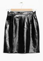 Other Stories Patent Leather Skirt - Black