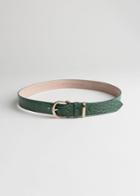 Other Stories Croco Leather Belt - Green