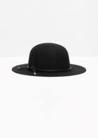 Other Stories Leather Tie Felt Bowler