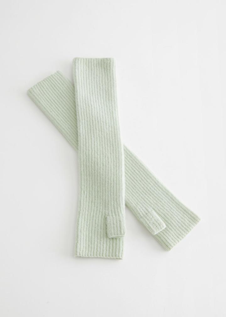 Other Stories Fingerless Gloves - Green